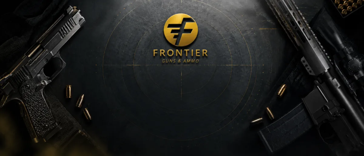 Frontier Guns & Ammo - pistol, rifle and cartridges around the Frontier crosshair